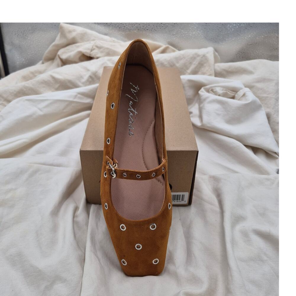 NEW Matisse Mick Mary Jane Flat tobacco suede studded square-toe ballet SZ 9.5